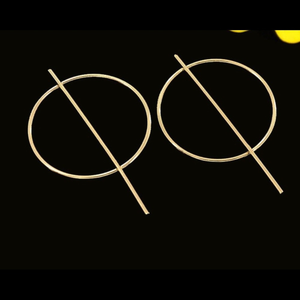 Exaggerated circle statement earrings - Picture 3 of 8